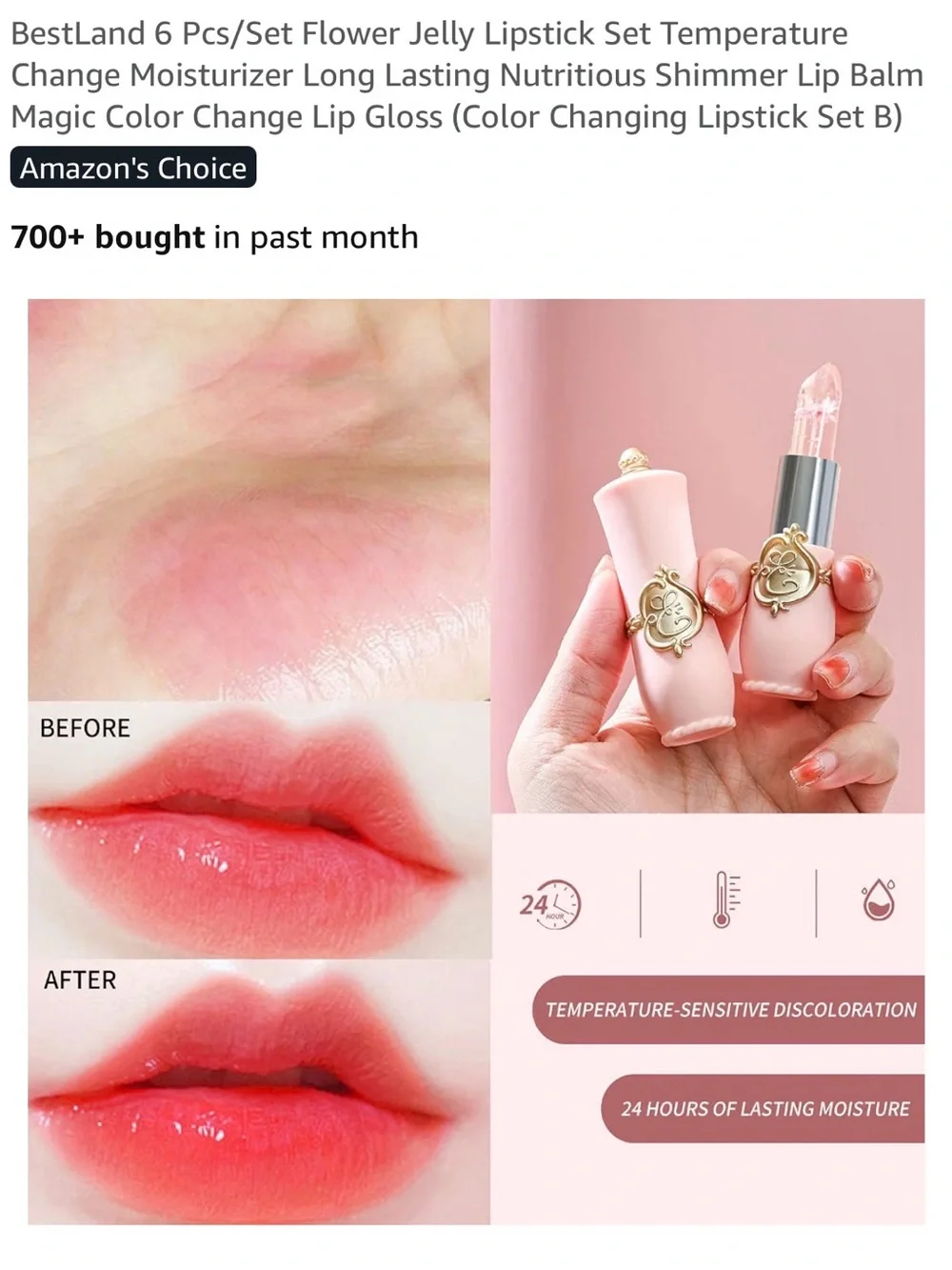 Floral Jelly Lipstick - Pink Shades